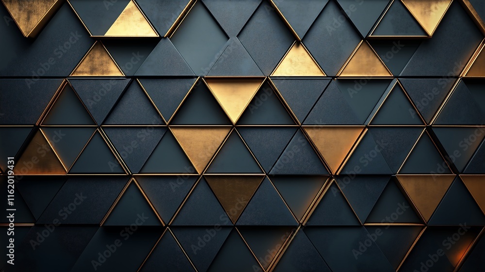 Modern Luxury Background with Golden Triangular Patterns Modern Luxury Background with Golden Triangular Patterns