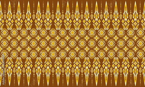 Thai pattern, ikat, ethnic pattern, geometric, seamless vector illustration.