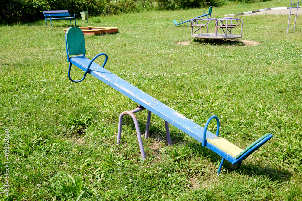Children's rocking chair on the playground. Children's rocking chair on the playground.