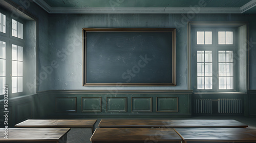 Wallpaper Mural An blank chalkboard in empty class Torontodigital.ca