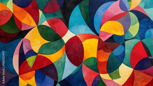 Pieces of fragmented shapes and colors aligning into a smooth harmonious pattern