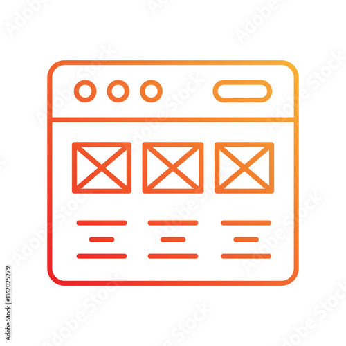 Wireframing gradient icon with white background vector stock illustration