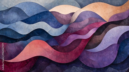 Jagged fragments aligning into a smooth flowing composition of shapes and colors