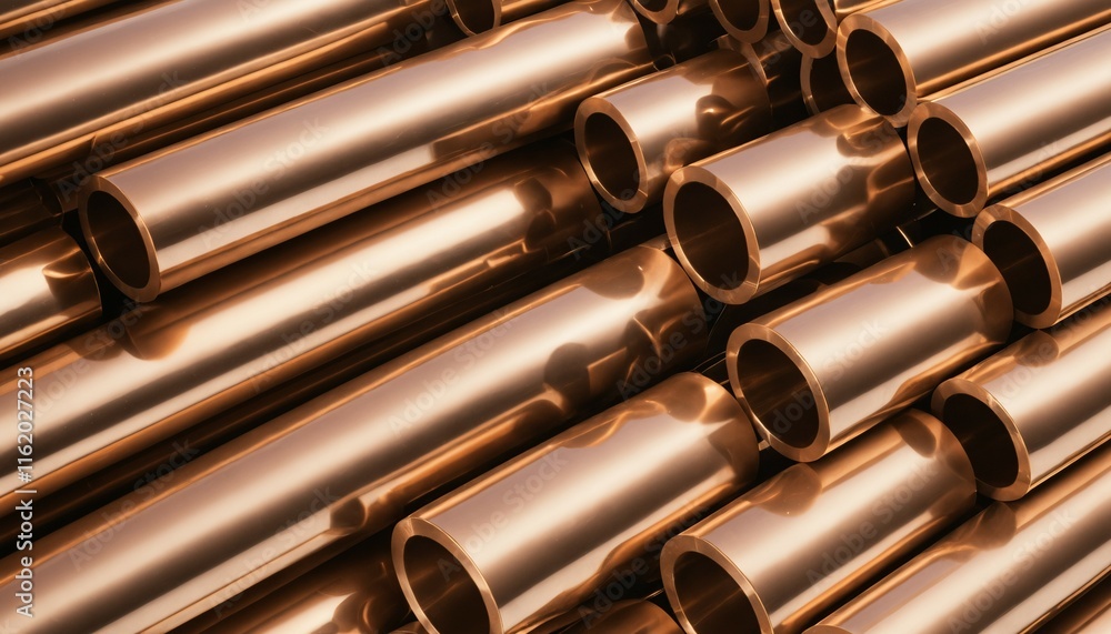 Fototapeta premium High-shine polished brass and copper alloys with depth effects