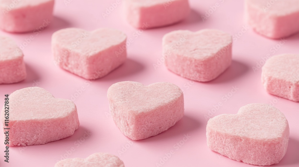 Pink hearts scattered on a soft pink background evoke feelings of love and warmth perfect for celebrating Valentine's Day Pink hearts scattered on a soft pink background evoke feelings of love and warmth perfect for celebrating Valentine's Day