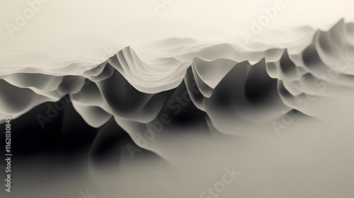 Edgy jagged elements placed on a soft, flowing gradient surface for a visually rich composition photo