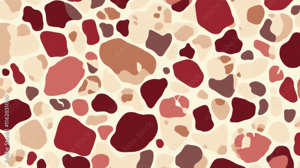 Fototapeta premium Abstract Terrazzo Pattern Red, Beige, and Brown Tones