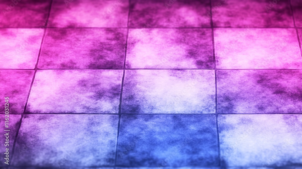 Abstract Tile Floor in Pink and Blue Hues Abstract Tile Floor in Pink and Blue Hues