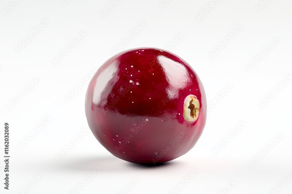 Single ripe cranberry isolated on white. Single ripe cranberry isolated on white.