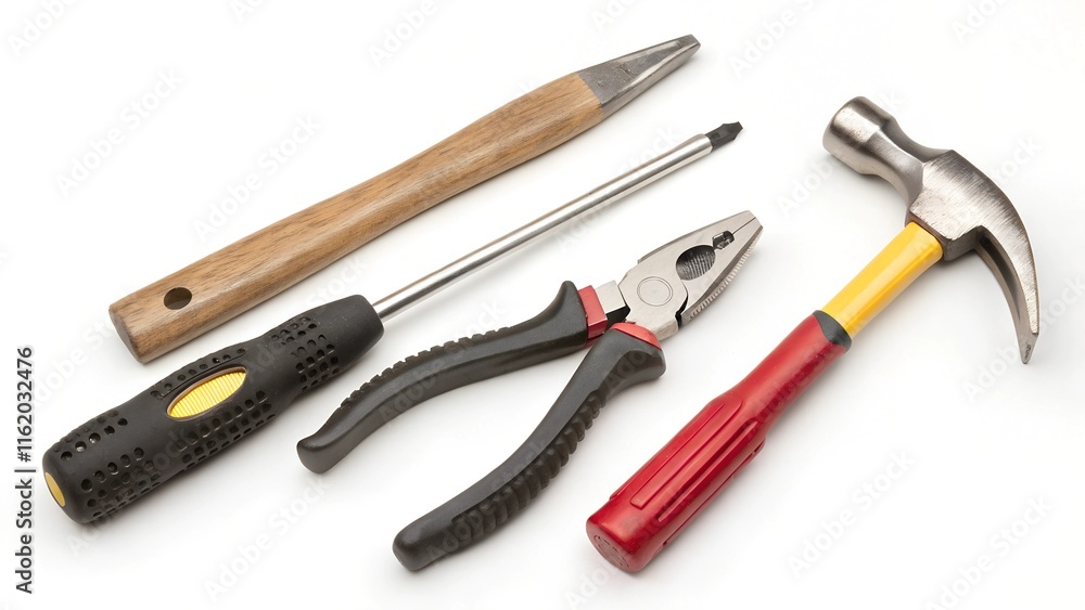 set of tools isolated on white background set of tools isolated on white background