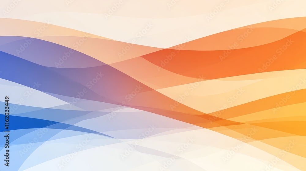 Abstract Wave Background Design Blue, Orange Hues Abstract Wave Background Design Blue, Orange Hues