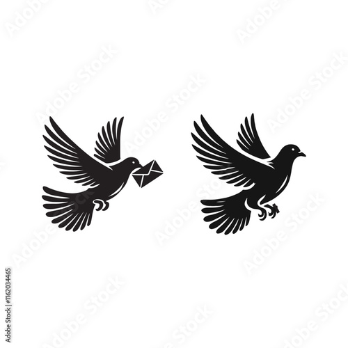 pigeons carrying a message