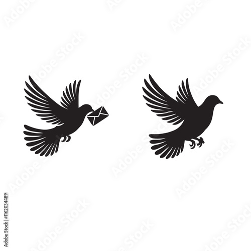 pigeons carrying a message