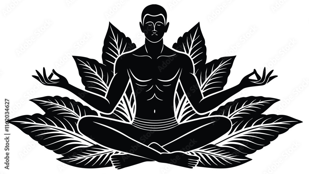 Man yoga vector silhouettes Man yoga vector silhouettes