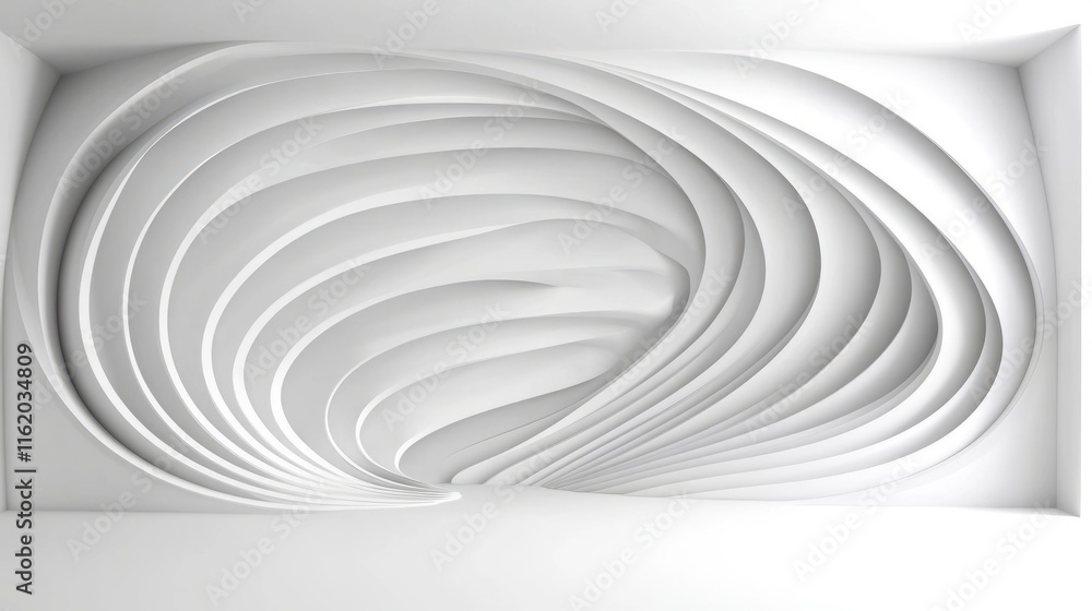 Abstract White Architectural Swirl Design Interior Abstract White Architectural Swirl Design Interior