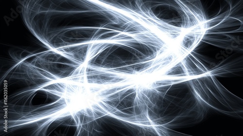 Abstract White Energy Flowing in Dark Space