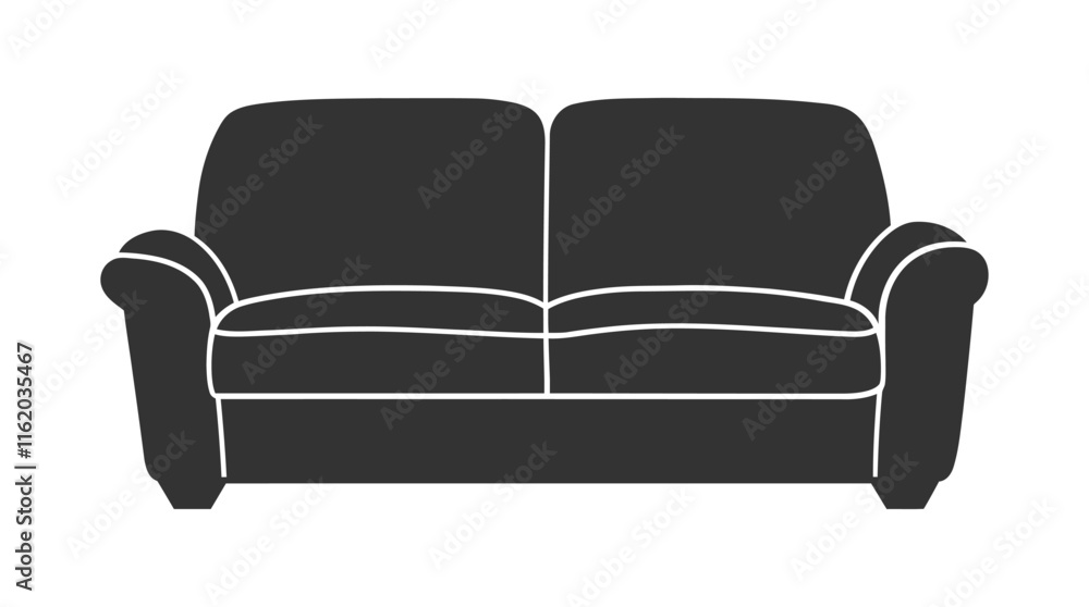 sofa silhouette vector icon sofa silhouette vector icon