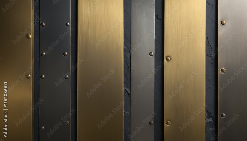 Fototapeta premium Rustic brushed brass and steel blends with oxidized tones