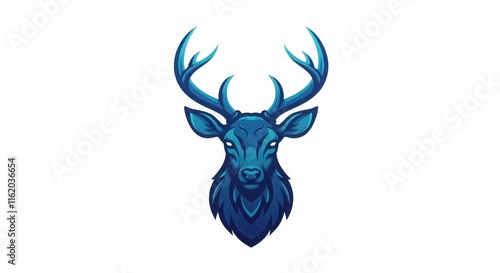 Deer mascots logo, Elk head mascot logo design vector illustrator on white background photo