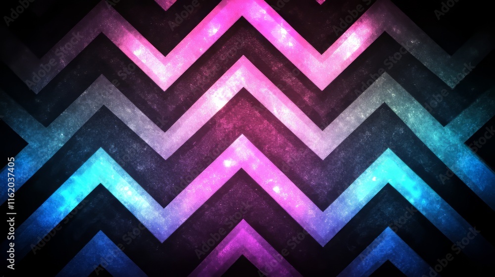 Abstract Zigzag Pattern in Vibrant Pink and Blue Hues