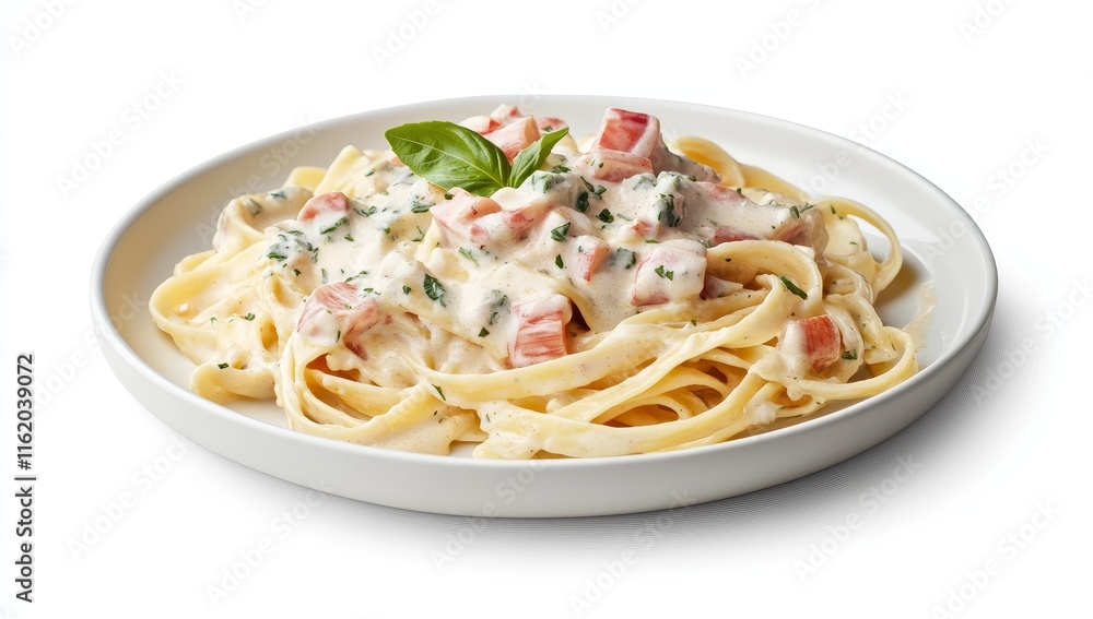 Creamy pasta dish with tomatoes and basil. Creamy pasta dish with tomatoes and basil.
