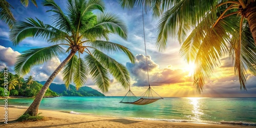 Fototapeta Naklejka Na Ścianę i Meble -  Island paradise, summer memories made.