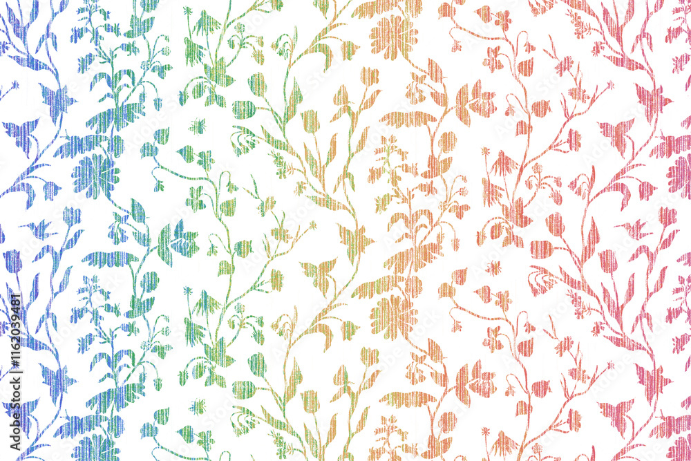 Fototapeta premium Folk art and Floral design Carpet with modern Pattern and texture having trending colors in high resolution 