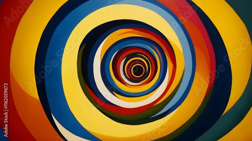 Abstract composition with primary color patterns in concentric squares photo