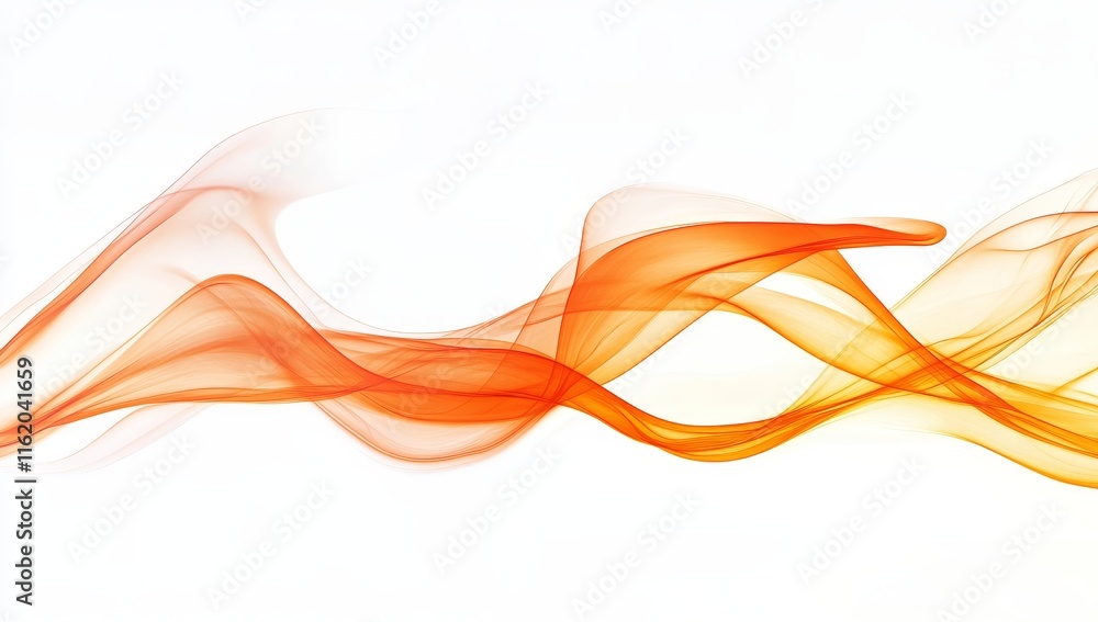 Naklejka premium Abstract orange and yellow wave design on white background.