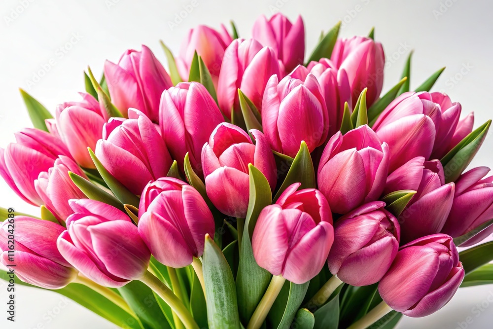 Fototapeta premium Pink tulip bouquet: Spring's vibrant floral display.
