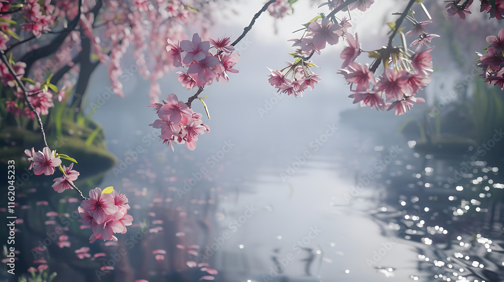 Cherry blossoms in the japanese garden Cherry blossoms in the japanese garden