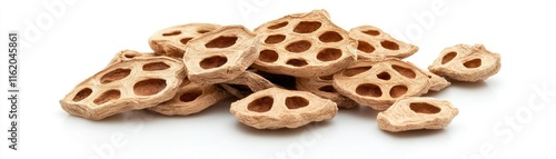 Wallpaper Mural Dried lotus root slices, showcasing unique shapes and textures, ideal for culinary uses or decorative purposes. Torontodigital.ca