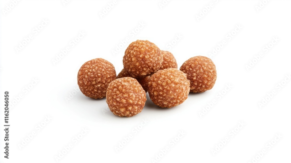 A cluster of sweet, round treats coated in sesame seeds, showcasing a delightful and crunchy texture. A cluster of sweet, round treats coated in sesame seeds, showcasing a delightful and crunchy texture.