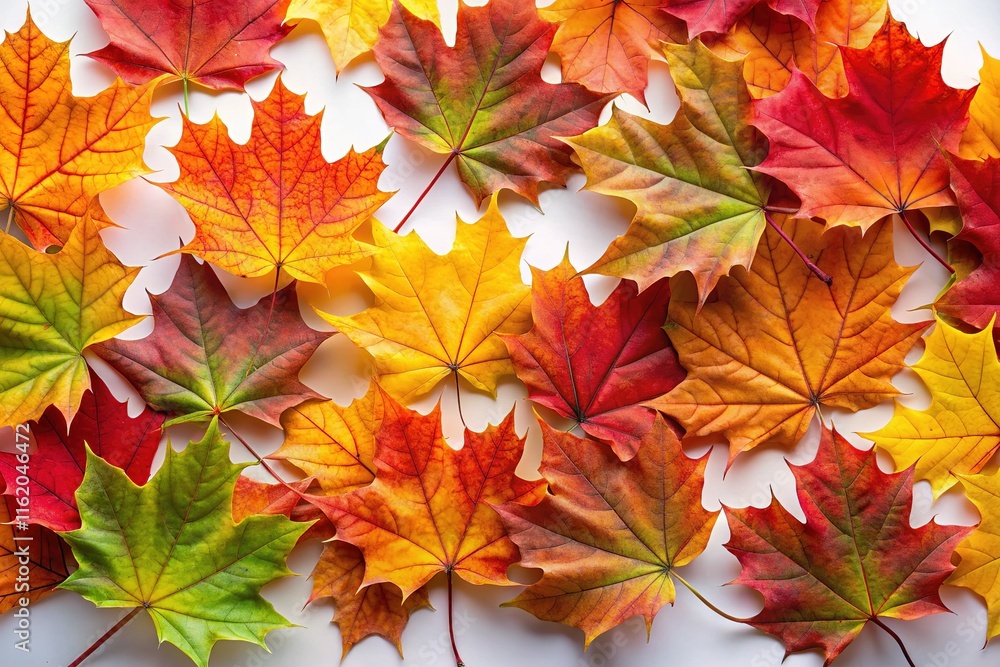 Thanksgiving banner: maple leaves, white backdrop, thirds rule. Thanksgiving banner: maple leaves, white backdrop, thirds rule.