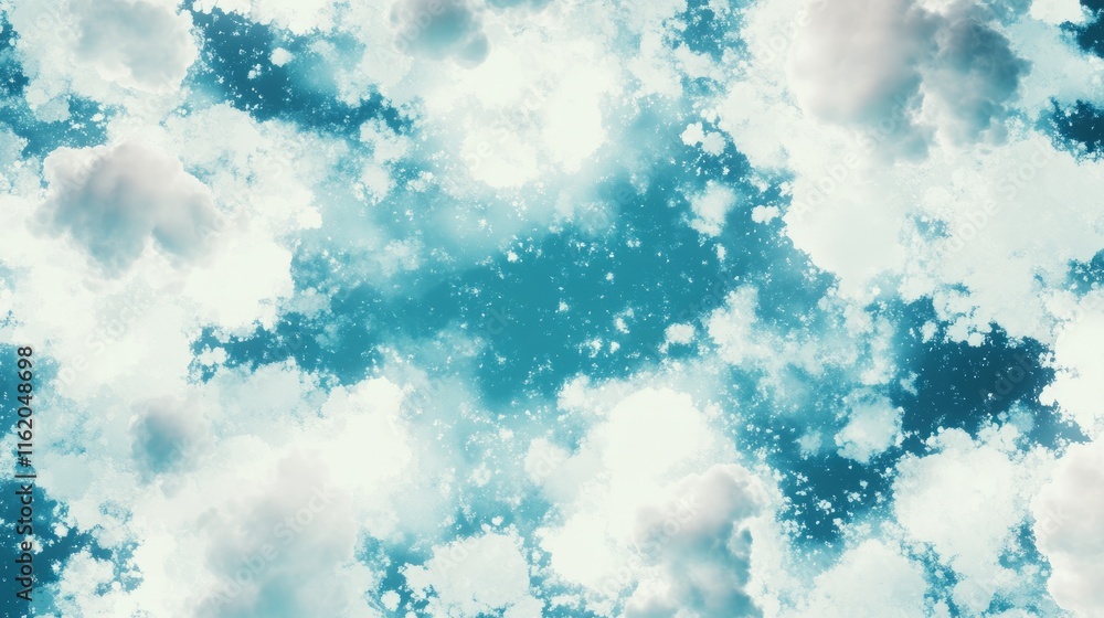 Obraz premium Celestial Cloudscape Azure Hues and White Puffs