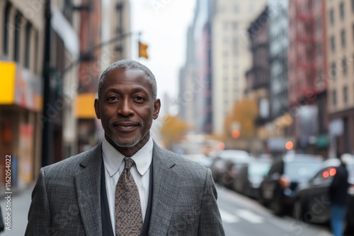 Wallpaper Mural a confident businessman in New York, Generative AI Torontodigital.ca