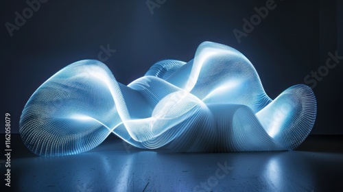 A creative composition of light trails in a long-exposure photograph. photo