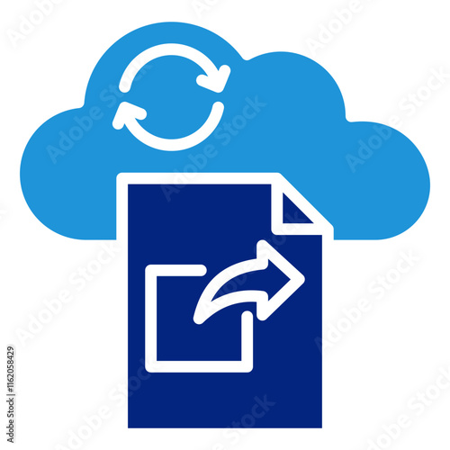 Cloud File Sharing Icon Element For Design