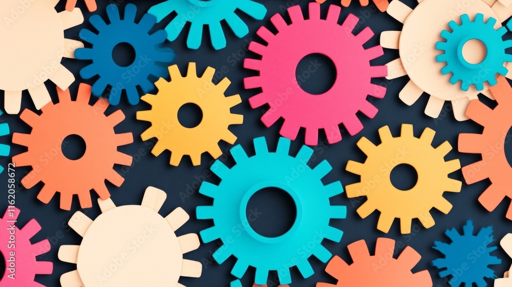Colorful Interlocking Gears Abstract Design Colorful Interlocking Gears Abstract Design