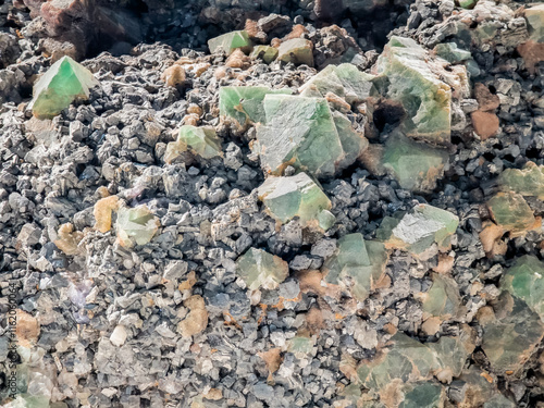 geological mineral samples with closeup details photo