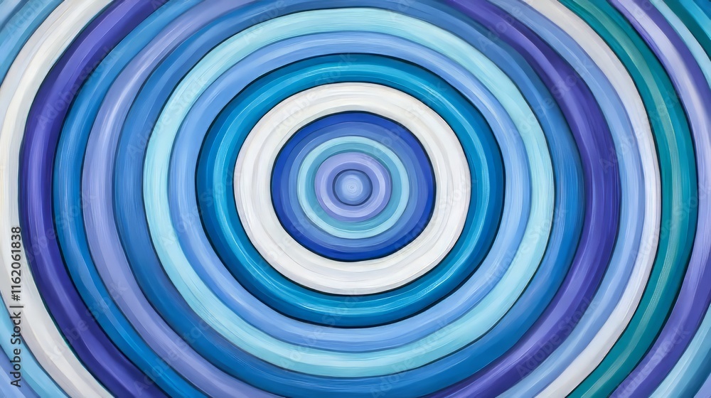 Concentric Circles Blue Hues Abstract Painting Concentric Circles Blue Hues Abstract Painting
