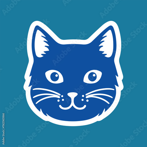 Simple and cute cat head icon cute cat head vector Simple cat head illustration IK 12