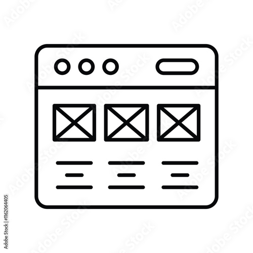 Wireframing line icon with white background vector stock illustration