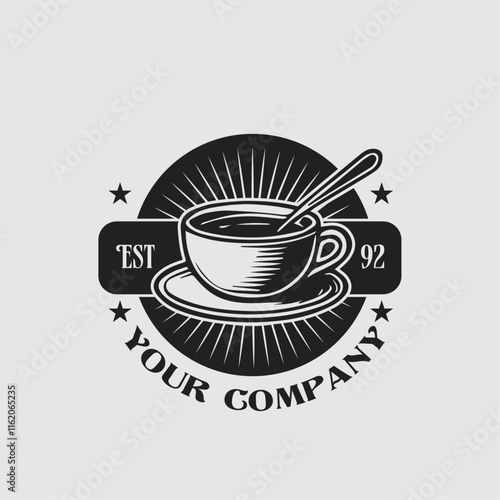 Cup of cofee vintage logo