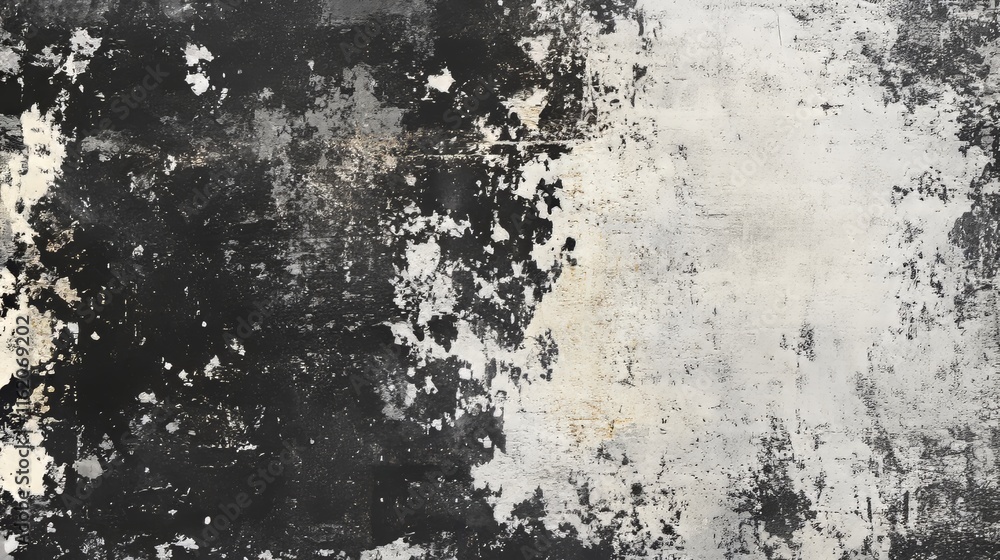 Fototapeta premium Black and white grunge. Distress overlay texture. Abstract surface dust and rough dirty wall background concept. Worn, torn, weathered effect. Vector illustration, EPS 10.