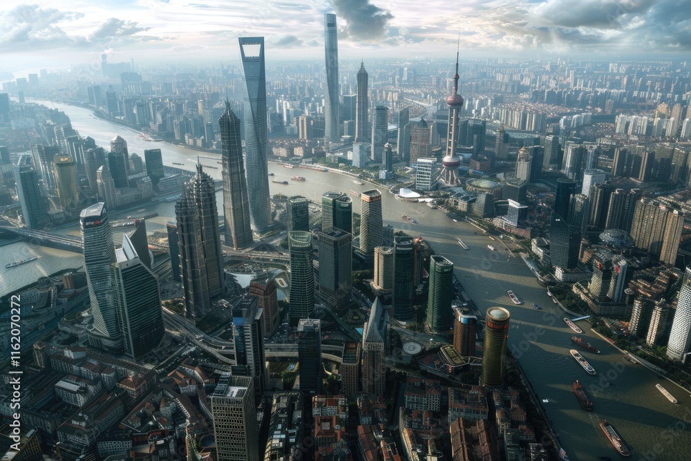 Fototapeta premium Shanghai Pudong city building