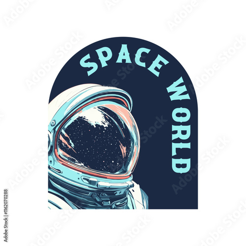 Astronaut helmet reflection of the Earth in space.