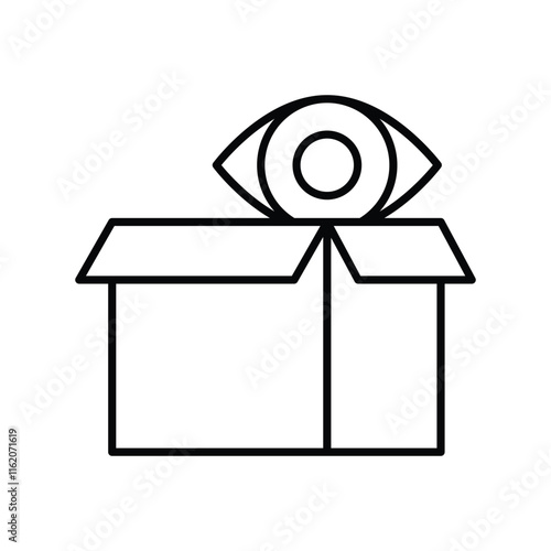 Product Vision line icon with white background vector stock illustration