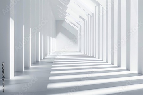 Abstract white grey background with stripes  light and shadow.