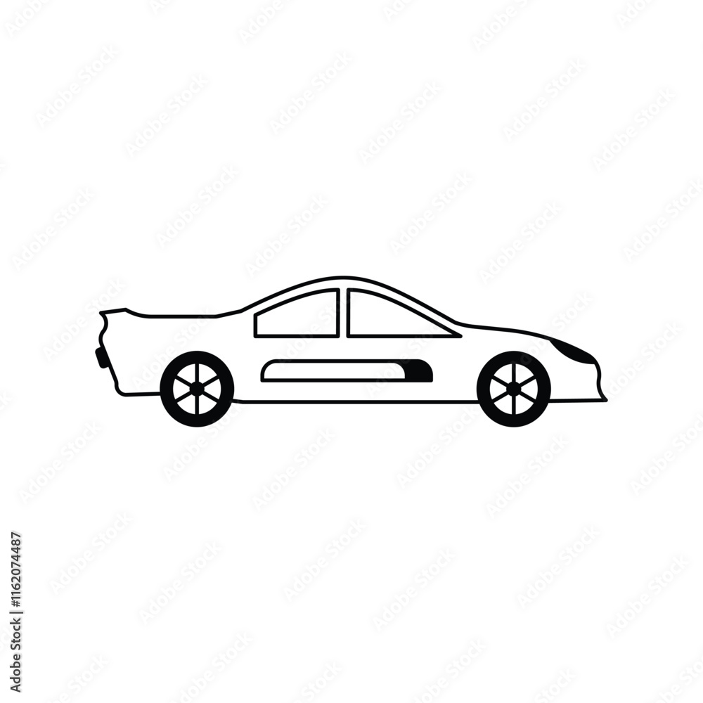 car glyph outline icon with white background vector stock illustration car glyph outline icon with white background vector stock illustration
